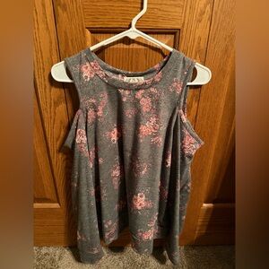 Floral Gray Sleeveless Top